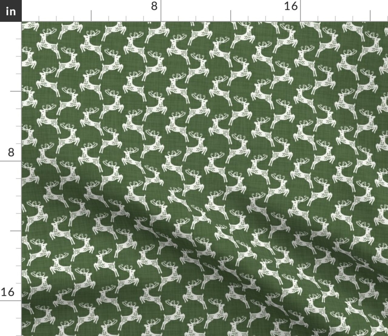 Christmas Evergreen Winter Scandi Reindeer Woodland Winter Holiday Scandinavian Yuletide Folk Art Christmas Deer Primitive Forest Buck Antlers Custom Printed Fabric by Spoonflower Various Fabrics by the Yard or Fat Quarter